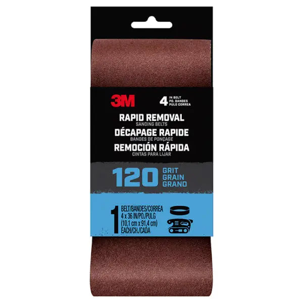4 x 36 3M Belt4x361pk120 Rapid Removal Power Sanding Belt, 120-Grit